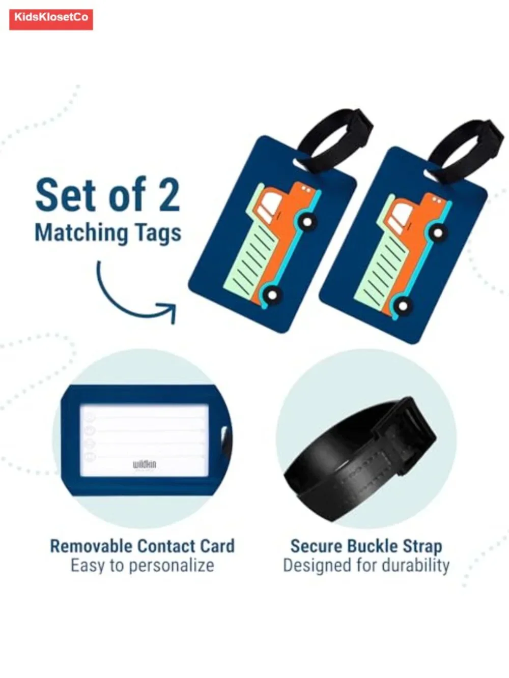 Set of 2 Durable PVC Luggage Tags for Suitcases & Backpacks – Transportation